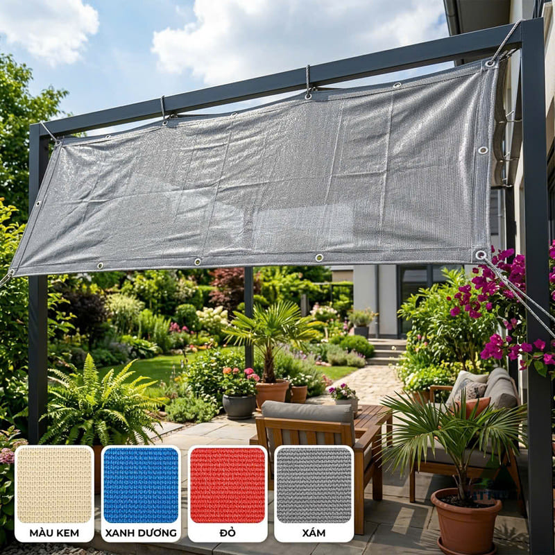Lưới Che Mưa Nắng 425gsm Cán Màng PE Cao Cấp – Giải Pháp Chống Thấm Toàn Diện