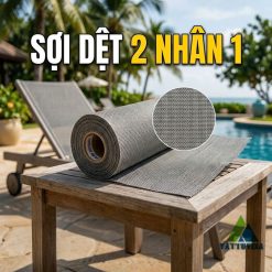 Vải Lưới Textilene Khổ 1.5m Màu Xám (Dệt 2x1) Chuyên Dụng Ngoài Trời