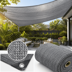Lưới Che Sân Vườn 90% 340GSM Màu Xám – Giải Pháp Chống Nắng Cao Cấp