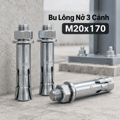 Bu Lông Nở 3 Cánh M20x170 Mạ Kẽm: Thông Số, Ứng Dụng & Báo Giá