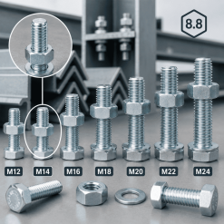 Bulong Liên Kết M14 Cấp Bền 8.8 Mạ Kẽm: Thông Số & Ứng Dụng Chịu Lực
