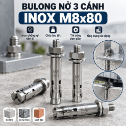 Bulong Nở 3 Cánh Inox M8x80: Báo Giá & Tiêu Chuẩn Kỹ Thuật