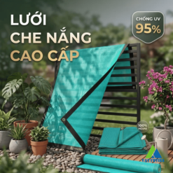 Lưới Che Nắng 90% Sợi Dẹt 180GSM Màu Xanh Ngọc Cao Cấp