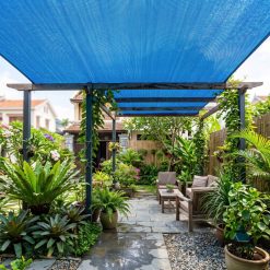 Lưới Che Sân Vườn 90% HDPE Màu Xanh Dương – Giải Pháp Chống Nóng Đỉnh Cao